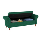 Banc de rangement moderne pour lit, banc à chaussures, repose-pieds avec accoudoirs roulés