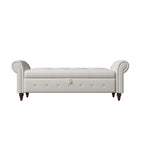 Banc de rangement moderne pour lit, banc à chaussures, repose-pieds avec accoudoirs roulés