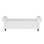 Banc de rangement moderne pour lit, banc à chaussures, repose-pieds avec accoudoirs roulés