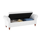 Banc de rangement moderne pour lit, banc à chaussures, repose-pieds avec accoudoirs roulés