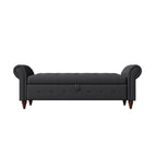 Banc de rangement moderne pour lit, banc à chaussures, repose-pieds avec accoudoirs roulés