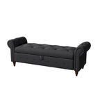 Banc de rangement moderne pour lit, banc à chaussures, repose-pieds avec accoudoirs roulés