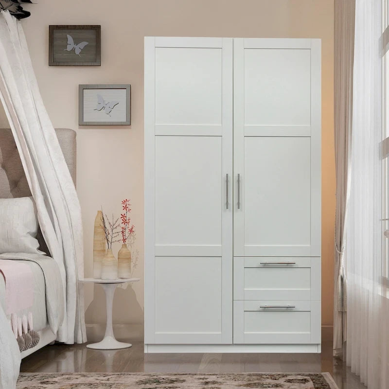 Armoire haute 70.87H avec 2 portes, 2 tiroirs et 5 espaces de rangement