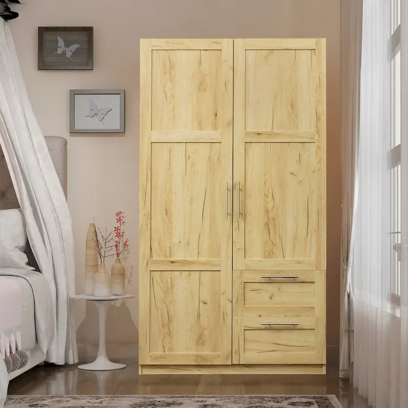 Armoire haute 70.87H avec 2 portes, 2 tiroirs et 5 espaces de rangement