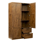 Armoire haute 70.87H avec 2 portes, 2 tiroirs et 5 espaces de rangement