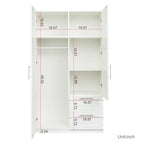 Armoire haute 70.87H avec 2 portes, 2 tiroirs et 5 espaces de rangement