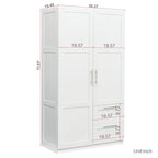 Armoire haute 70.87H avec 2 portes, 2 tiroirs et 5 espaces de rangement
