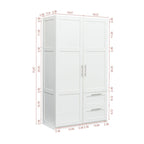 Armoire haute 70.87H avec 2 portes, 2 tiroirs et 5 espaces de rangement