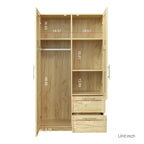 Armoire haute 70.87H avec 2 portes, 2 tiroirs et 5 espaces de rangement