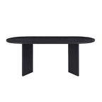 Table à manger de cuisine ovale en bois noir