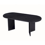 Table à manger de cuisine ovale en bois noir