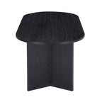 Table à manger de cuisine ovale en bois noir