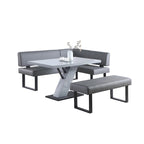 Table à manger Lillian Gloss Grise avec Coin et Banc