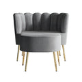 Fauteuil d'appoint luxueux en velours avec tabouret