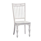 Chaise d'appoint à dossier à barreaux Magnolia Manor blanc antique, écorce patinée