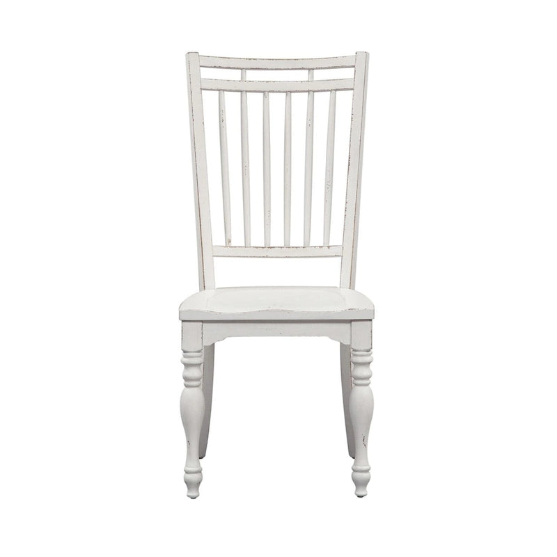 Chaise d'appoint à dossier à barreaux Magnolia Manor blanc antique, écorce patinée