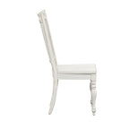 Chaise d'appoint à dossier à barreaux Magnolia Manor blanc antique, écorce patinée