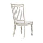 Chaise d'appoint à dossier à barreaux Magnolia Manor blanc antique, écorce patinée