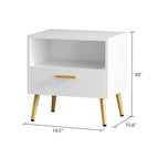 Table de chevet à un tiroir avec une étagère ouverte