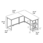 Bureau d'angle avec étagères style planche et poutre