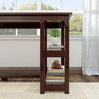Bureau d'angle avec étagères style planche et poutre