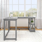 Bureau d'angle avec étagères style planche et poutre