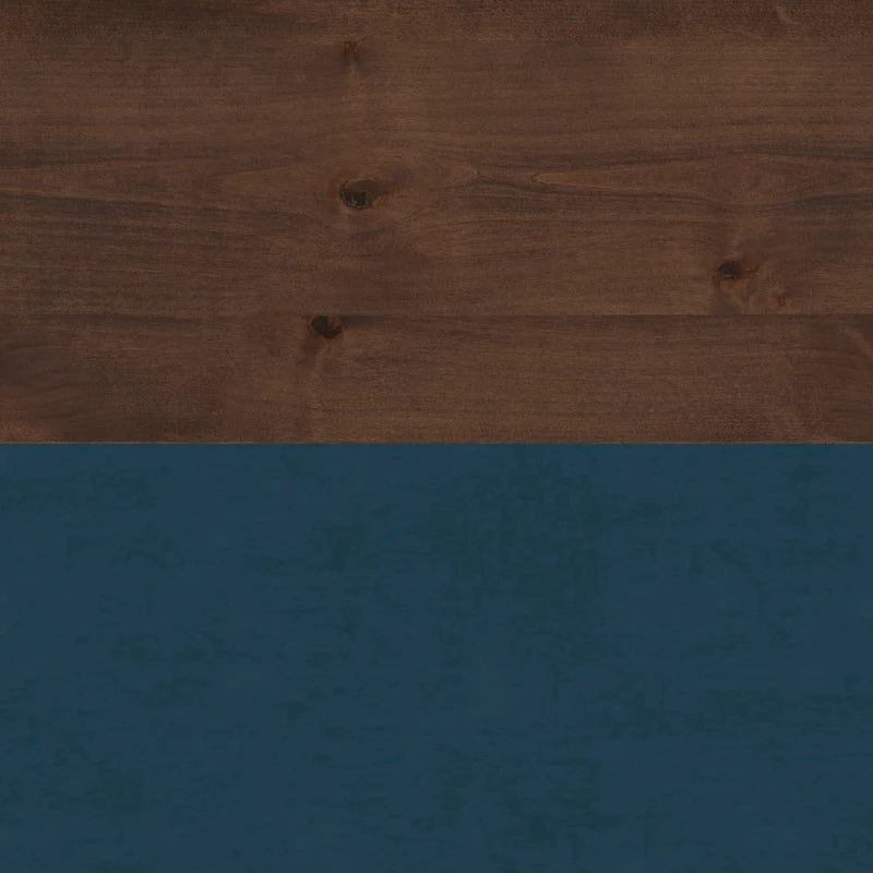 Classeur Nantucket à 1 tiroir de 22 pouces, aucun assemblage requis, denim bleu et whiskey