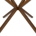 Table à manger en verre ronde de 39 po avec pied en noyer – 39x30x27