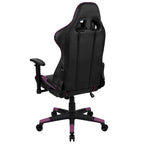 Chaise de jeu ergonomique de course avec dossier entièrement inclinable en similicuir rouge