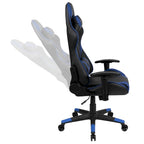 Chaise de jeu ergonomique de course avec dossier entièrement inclinable en similicuir rouge