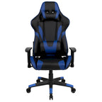 Chaise de jeu ergonomique de course avec dossier entièrement inclinable en similicuir rouge