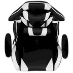 Chaise de jeu ergonomique de course avec dossier entièrement inclinable en similicuir rouge