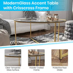 Tables gigognes Sonoma chêne clair avec piètement cantilever en métal