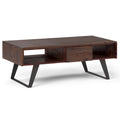 Mitchell Table basse rectangulaire moderne en bois massif et métal de 122 cm de large - 122 L x 56 P x 46 H