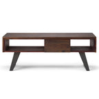 Mitchell Table basse rectangulaire moderne en bois massif et métal de 122 cm de large - 122 L x 56 P x 46 H