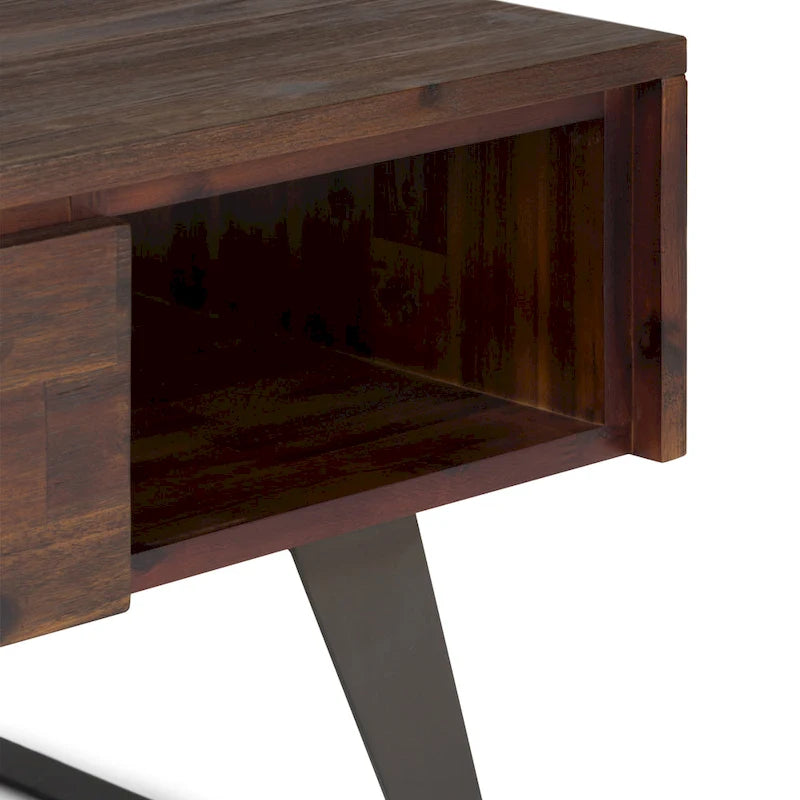 Mitchell Table basse rectangulaire moderne en bois massif et métal de 122 cm de large - 122 L x 56 P x 46 H