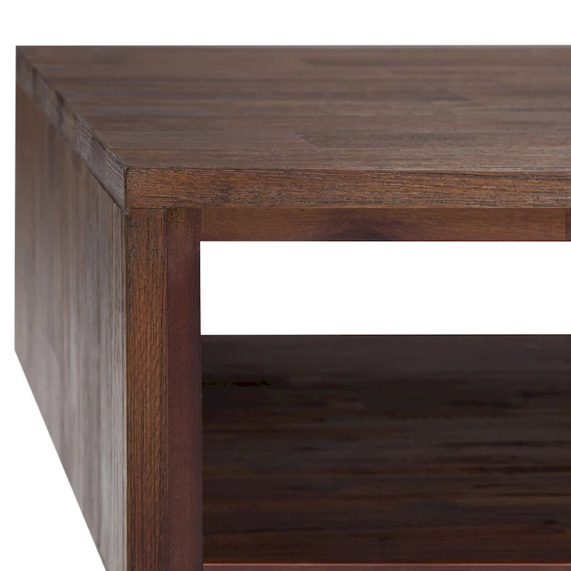 Mitchell Table basse rectangulaire moderne en bois massif et métal de 122 cm de large - 122 L x 56 P x 46 H