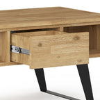 Mitchell Table basse rectangulaire moderne en bois massif et métal de 122 cm de large - 122 L x 56 P x 46 H