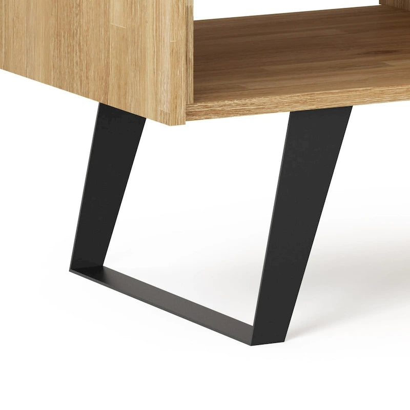 Mitchell Table basse rectangulaire moderne en bois massif et métal de 122 cm de large - 122 L x 56 P x 46 H