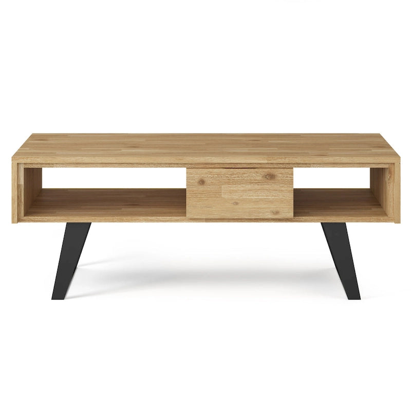 Mitchell Table basse rectangulaire moderne en bois massif et métal de 122 cm de large - 122 L x 56 P x 46 H
