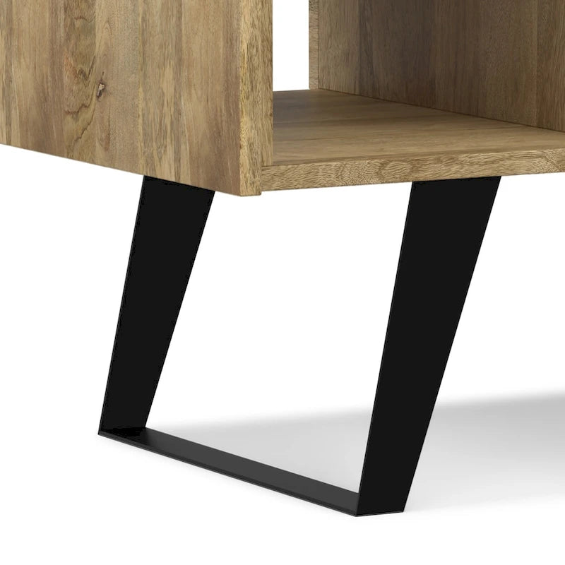 Mitchell Table basse rectangulaire moderne en bois massif et métal de 122 cm de large - 122 L x 56 P x 46 H