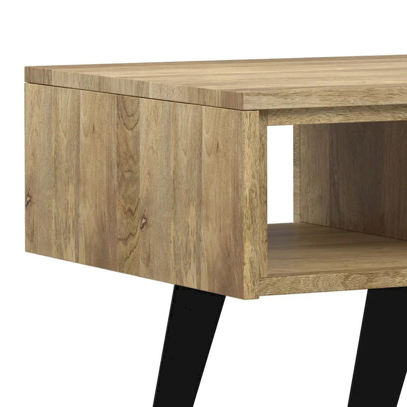 Mitchell Table basse rectangulaire moderne en bois massif et métal de 122 cm de large - 122 L x 56 P x 46 H