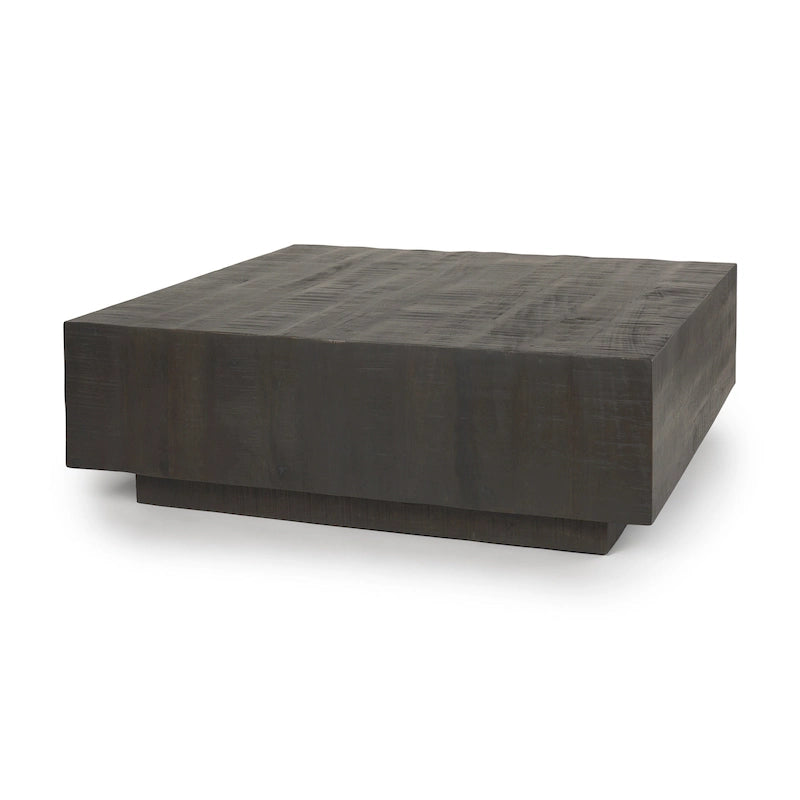 Table basse flottante carrée en bois massif Hayden