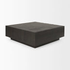Table basse flottante carrée en bois massif Hayden