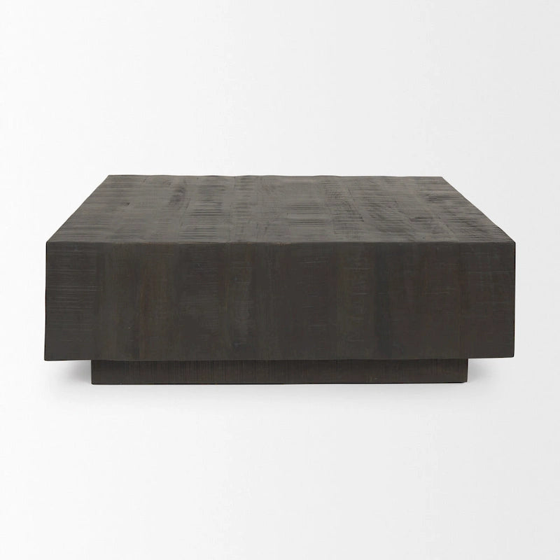 Table basse flottante carrée en bois massif Hayden