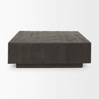 Table basse flottante carrée en bois massif Hayden