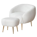Fauteuil barillet moderne avec ottoman, confortable et élégant, idéal pour les petits espaces - 31,4 (L) x 29,5 (l) x 25,6 (H)