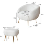 Fauteuil barillet moderne avec ottoman, confortable et élégant, idéal pour les petits espaces - 31,4 (L) x 29,5 (l) x 25,6 (H)