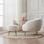 Fauteuil barillet moderne avec ottoman, confortable et élégant, idéal pour les petits espaces - 31,4 (L) x 29,5 (l) x 25,6 (H)