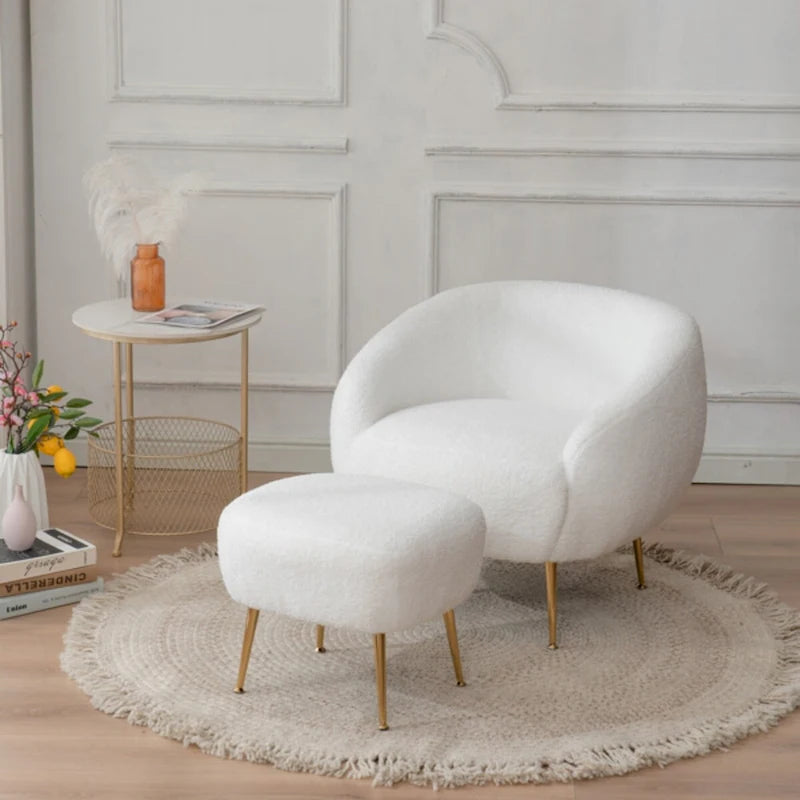 Fauteuil barillet moderne avec ottoman, confortable et élégant, idéal pour les petits espaces - 31,4 (L) x 29,5 (l) x 25,6 (H)